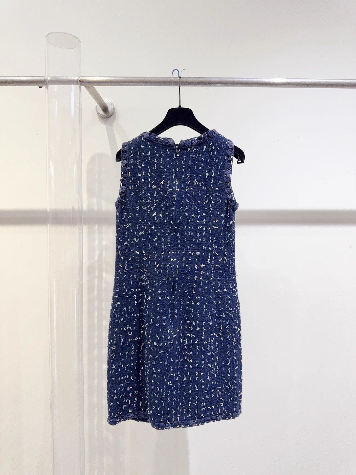 Chanel Chanel Tweed Dress Navy Blue 38 98 New Size S / US 4 / IT 40 - 4 Thumbnail
