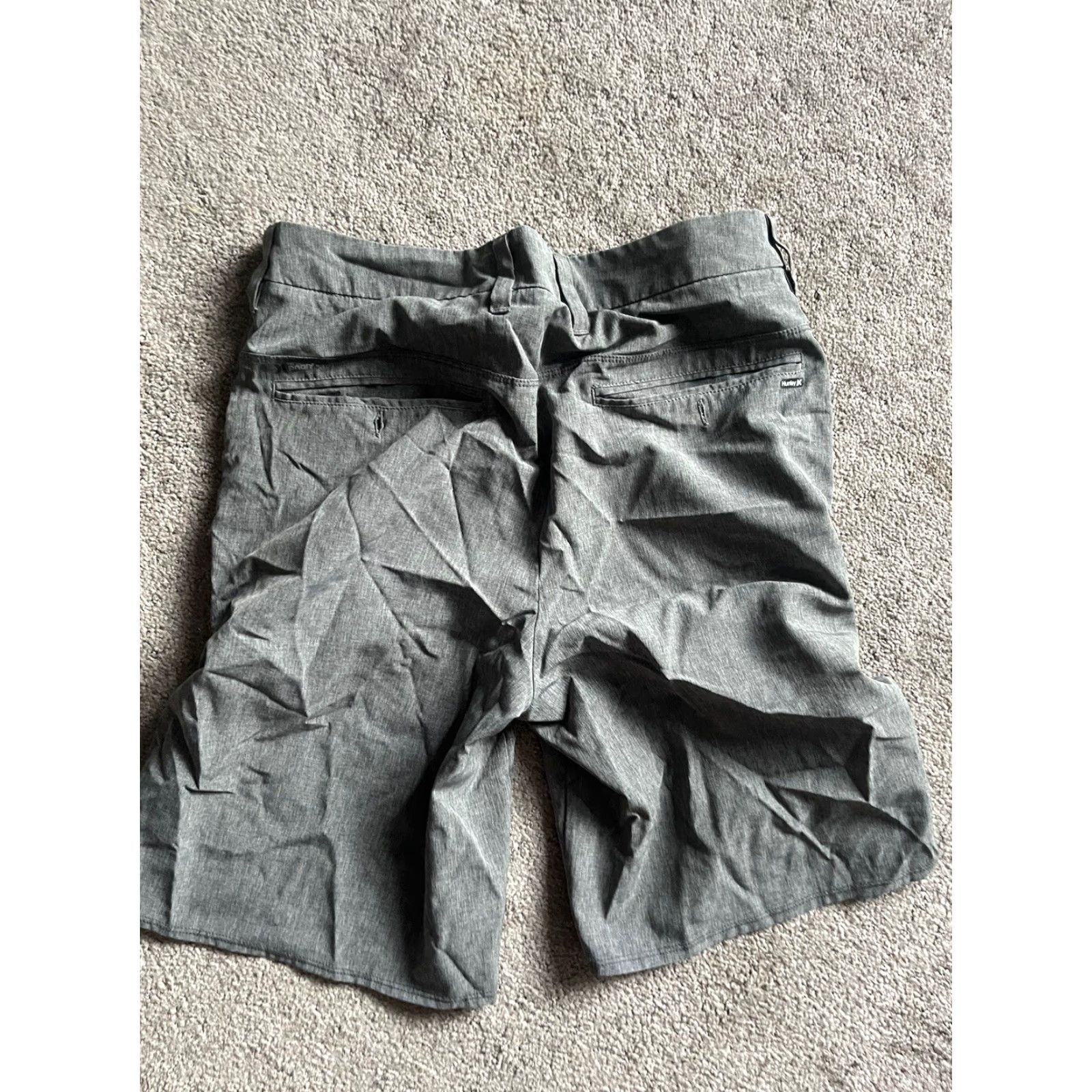 Hurley Hurley Mens Shorts 28 Flat Front Gray Solid Lightweight Chino Casual 5-Pocket Slim 100% Cotton Size US 28 / EU 44 - 2 Thumbnail