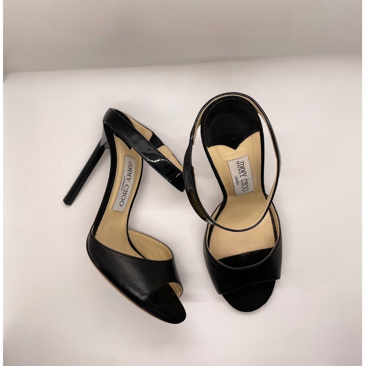 Jimmy Choo Jimmy Choo Black Leather Heeled Sandals size 36 1/2 / US 6.5 Size US 6.5 / IT 36.5 - 4 Thumbnail