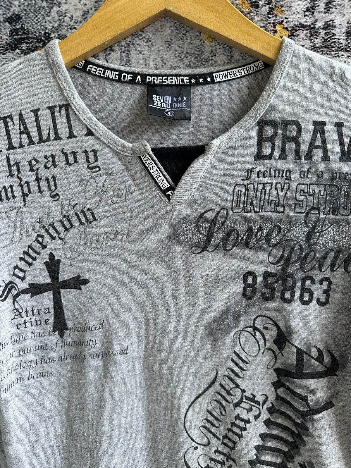 If Six Was Nine SICK CROSS JAPANESE S01 CRAZY POEM LS DOUBLE LAYER Size XS / US 0-2 / IT 36-38 - 2 Thumbnail