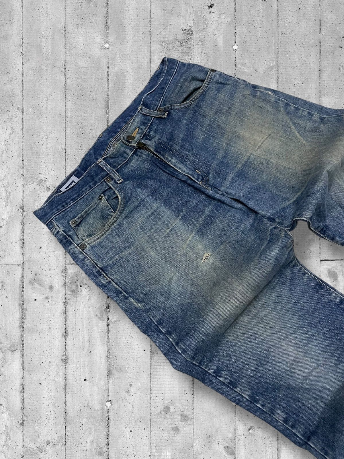 Designer × Edwin × Vintage Vintage 1990s Japan Designer Edwin Distressed Mudwash Denim Size US 32 / EU 48 - 7 Thumbnail