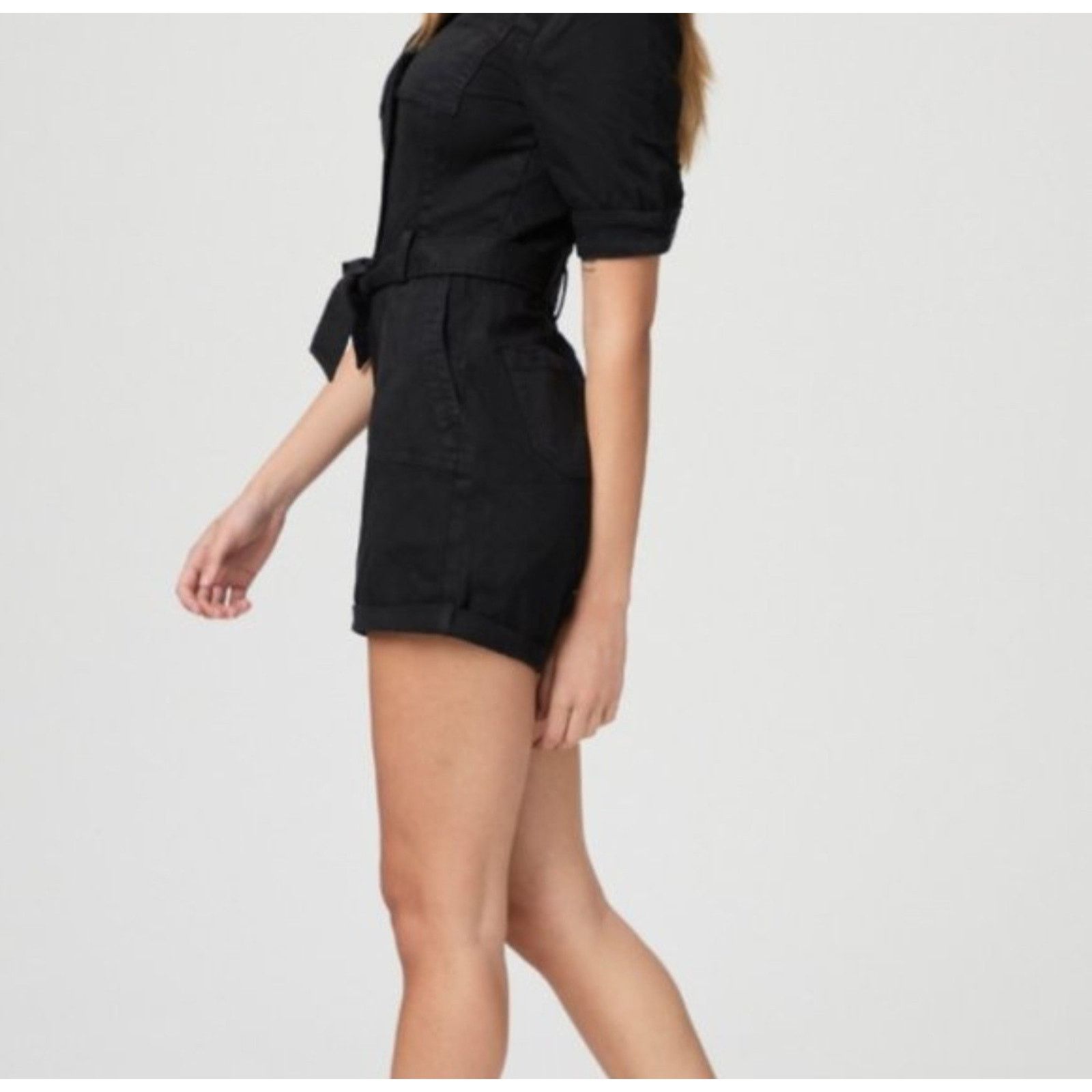 Paige Paige Mayslie Twill Short Sleeve Romper Stretchy 6 Size 28" / US 6 / IT 42 - 4 Thumbnail