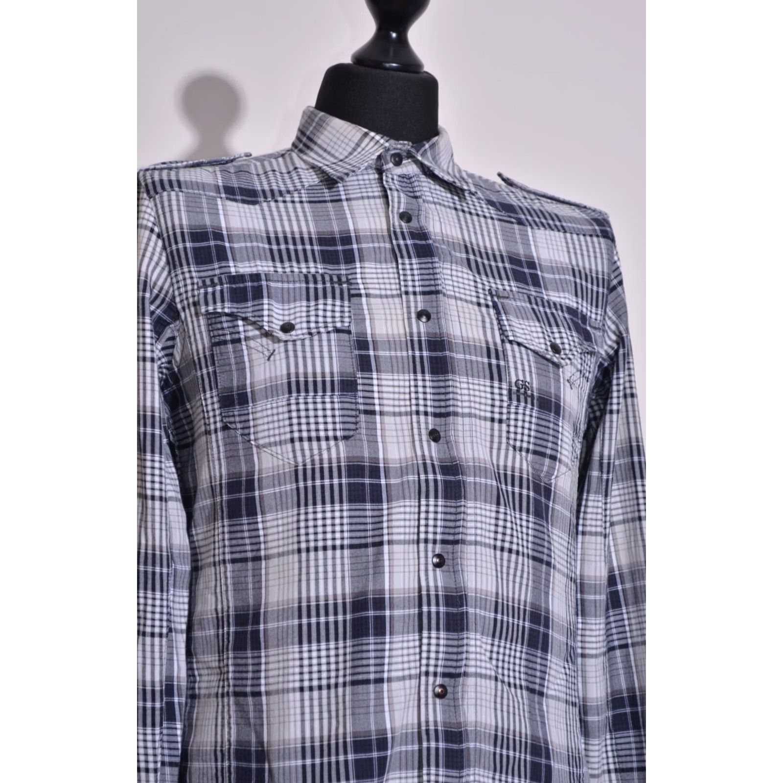 G-Star G-Star Men's Check Long Sleeve Counter Shirt Zip/Snap Size L Size US L / EU 52-54 / 3 - 3 Thumbnail