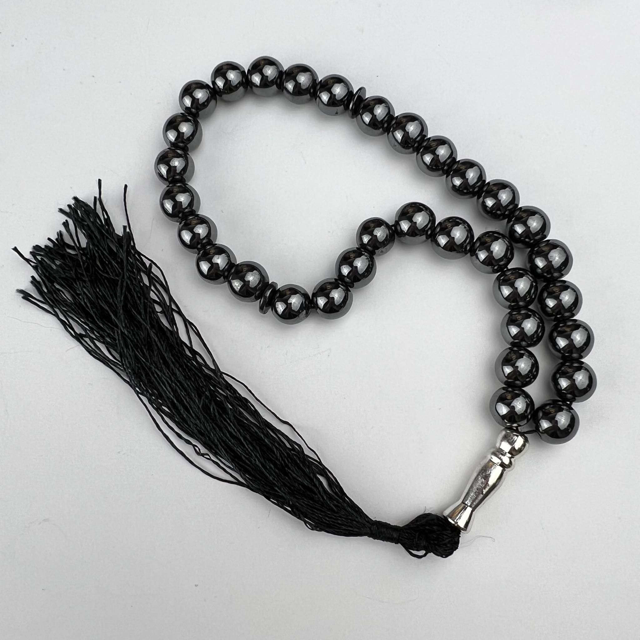 Vintage Misbaha Islamic Worry Prayer 33 Beads Natural Hematite Size ONE SIZE - 5 Thumbnail