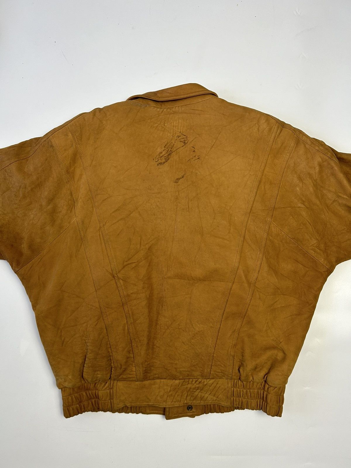 Genuine Leather × Leather × Vintage LEATHER BROWN BOMBER JACKET Size US M / EU 48-50 / 2 - 6 Thumbnail