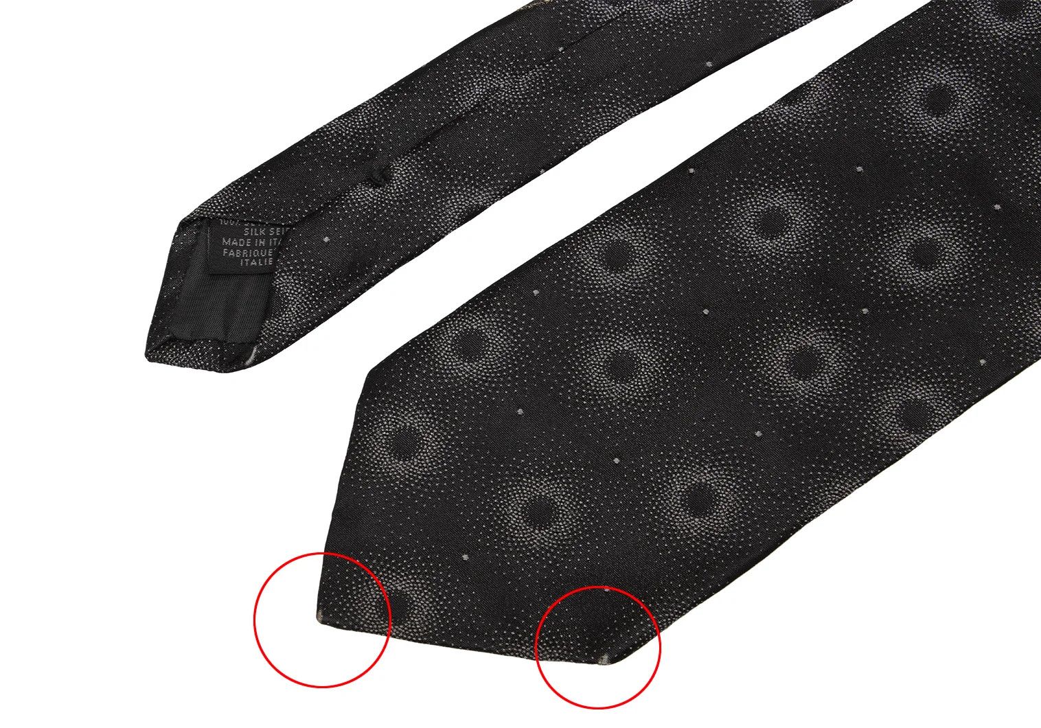 Jean Paul Gaultier Charcoal Polka Dot Embroidered Tie with Emblem Size ONE SIZE - 3 Thumbnail