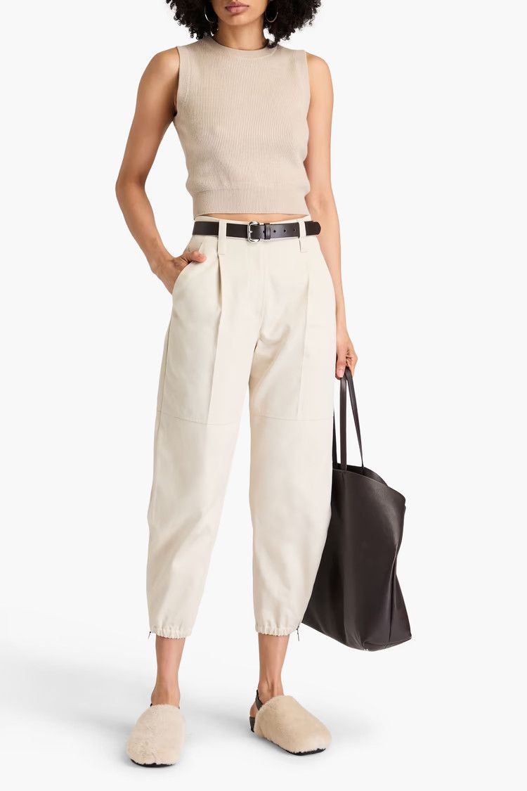 Brunello Cucinelli o1y0825 Crewneck Sleeveless Sweater in Sand Size XS / US 0-2 / IT 36-38 - 4 Thumbnail
