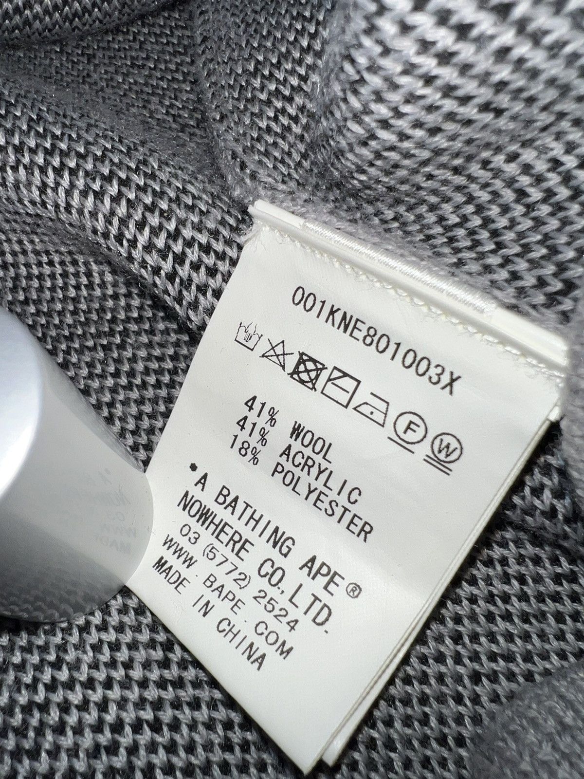Bape Bape Grey Knitted Sweater Size US S / EU 44-46 / 1 - 7 Thumbnail