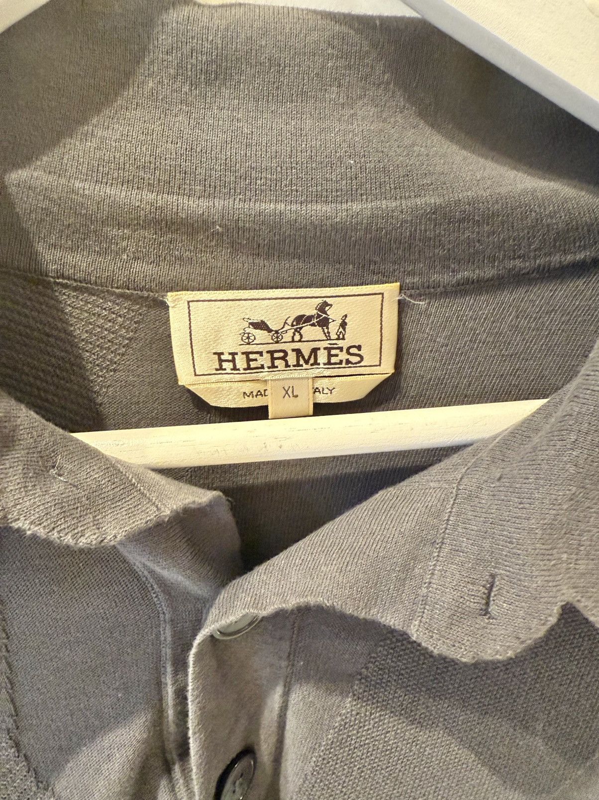 Hermes Hermès - grey green polo, size XL Size US XL / EU 56 / 4 - 3 Thumbnail