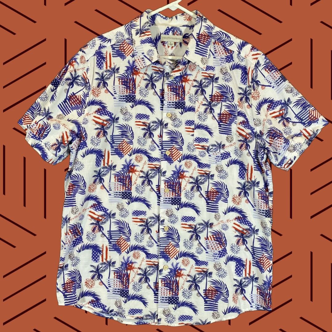Vintage VINTAGE Tricots St Raphael Shirt Mens Large Blue Red Button-Down Men USA July 4th Size US L / EU 52-54 / 3 - 1 Thumbnail