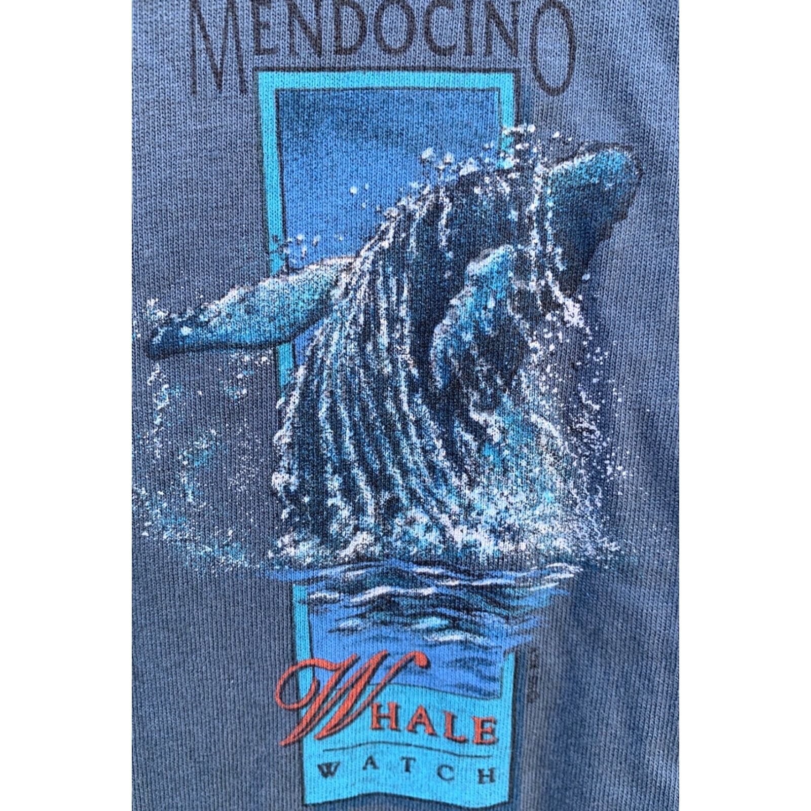 Swatch VINTAGE Mendocino Whale Watch T Shirt Sansegal XL Single Stitch Made In USA Men Blue 1990s Sportswear Graphic Tee Size US XL / EU 56 / 4 - 4 Thumbnail