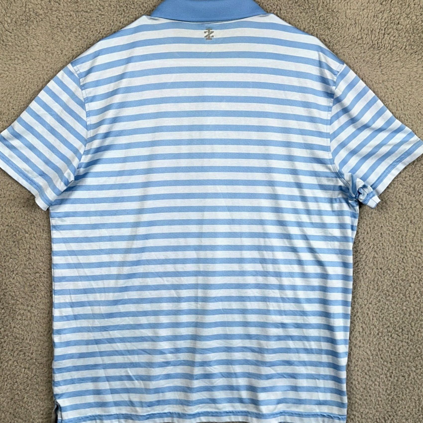 Izod VINTAGE Izod Golf Polo Shirt Mens Large Blue White Striped Short Sleeve Stretch Size US L / EU 52-54 / 3 - 3 Thumbnail