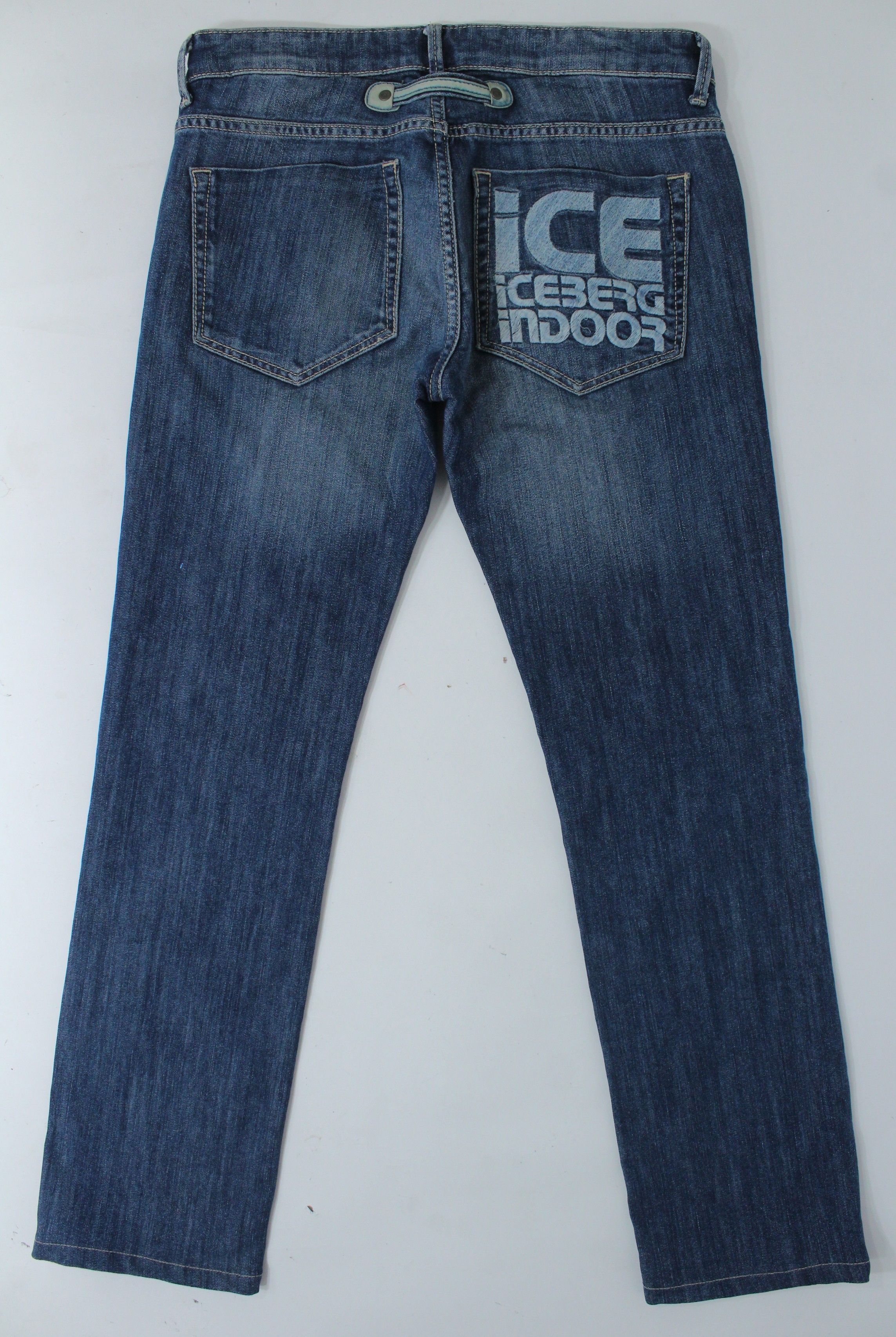 Iceberg Iceberg Indoor Big Logo Blue Distressed Denim Jeans Size 31 Size US 31 - 1 Thumbnail