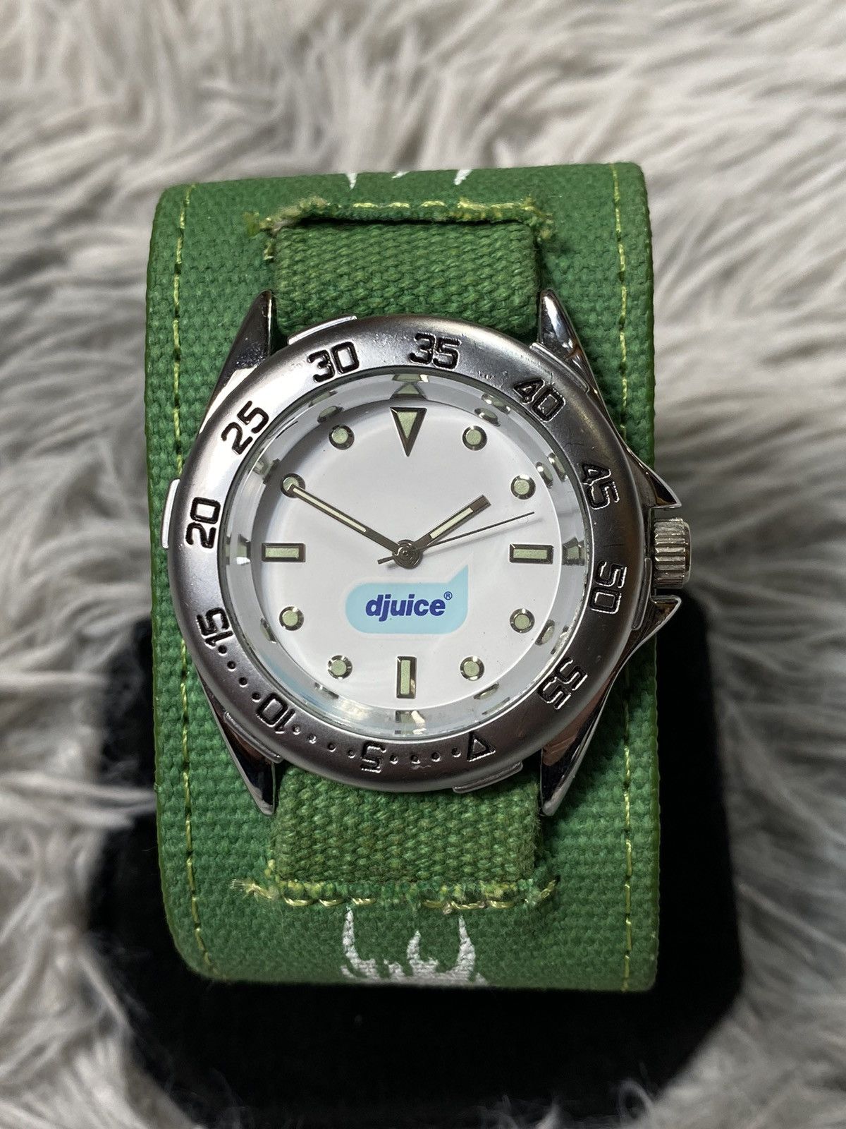 Jewelry × Vintage Vintage Djuice Promo Watch Green Canvas Strap Japanese Brand Size ONE SIZE - 2 Thumbnail