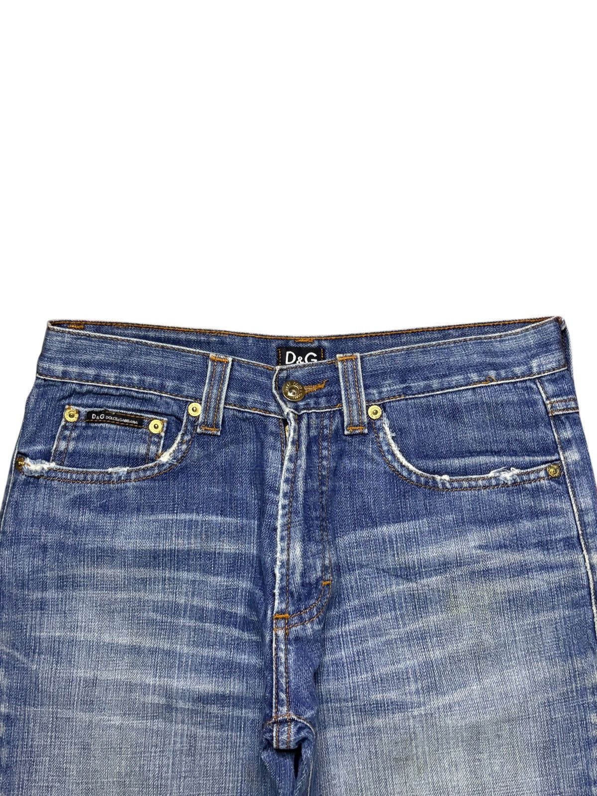 Dolce & Gabbana Vintage Dolce & Gabbana Faded Wash Distressed Flare Jeans Size 29" - 4 Thumbnail