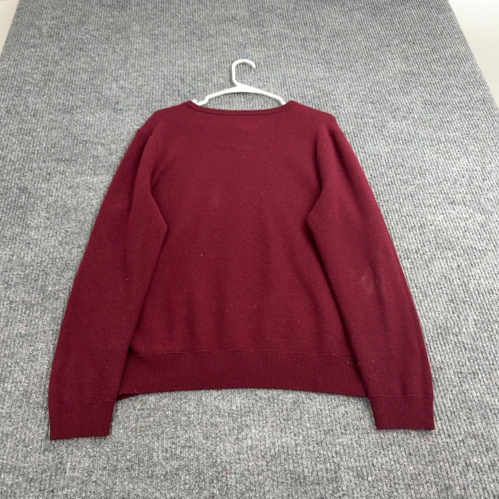 Jos. A. Bank Jos A Bank Sweater Mens L Burgundy Merino Wool Travel Tech V Neck Classic Size US L / EU 52-54 / 3 - 7 Thumbnail