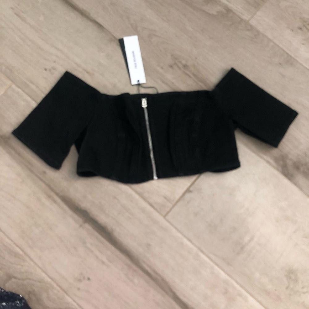 True Religion True Religion Black Off Shoulder Zipped Top Size M / US 6-8 / IT 42-44 - 3 Thumbnail