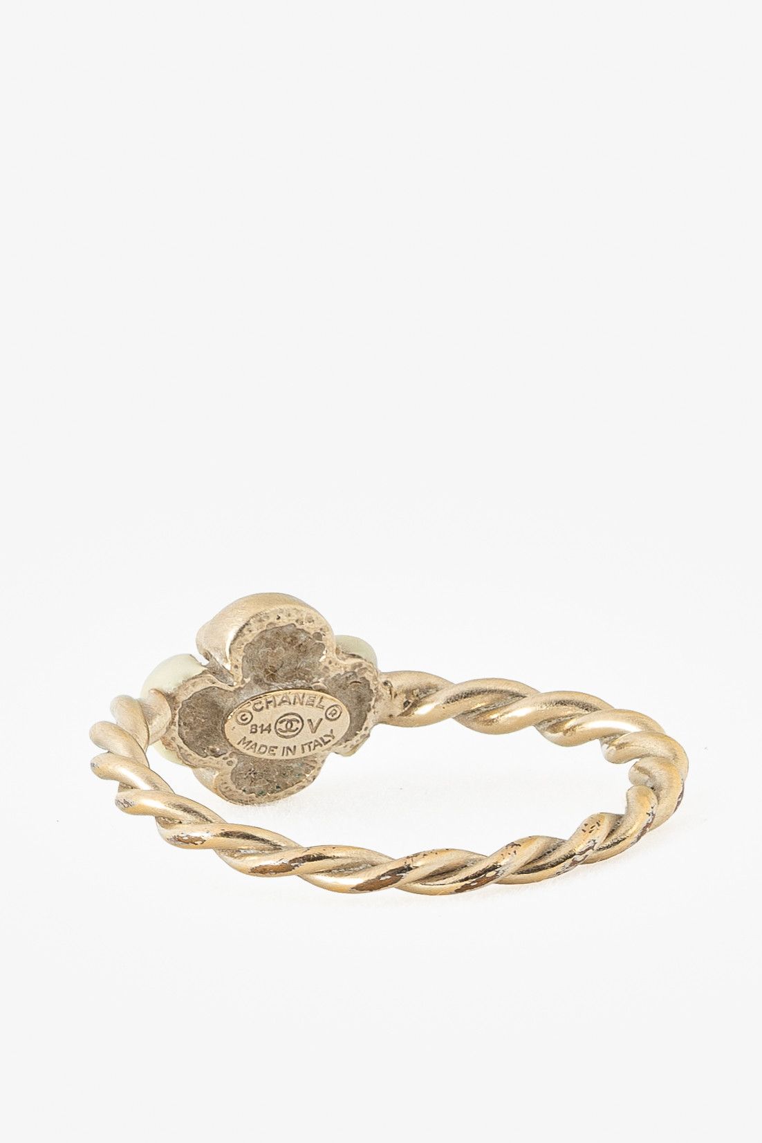 Chanel Chanel Gold-Tone Camellia Braided Ring Size ONE SIZE - 2 Thumbnail