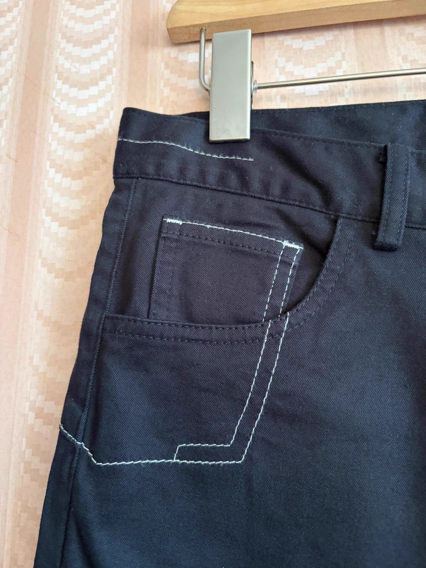 Yohji Yamamoto Yohji Yamamoto Y's Women's Black Topstitch Straight Jeans 2 Size 26" / US 2 / IT 38 - 4 Thumbnail
