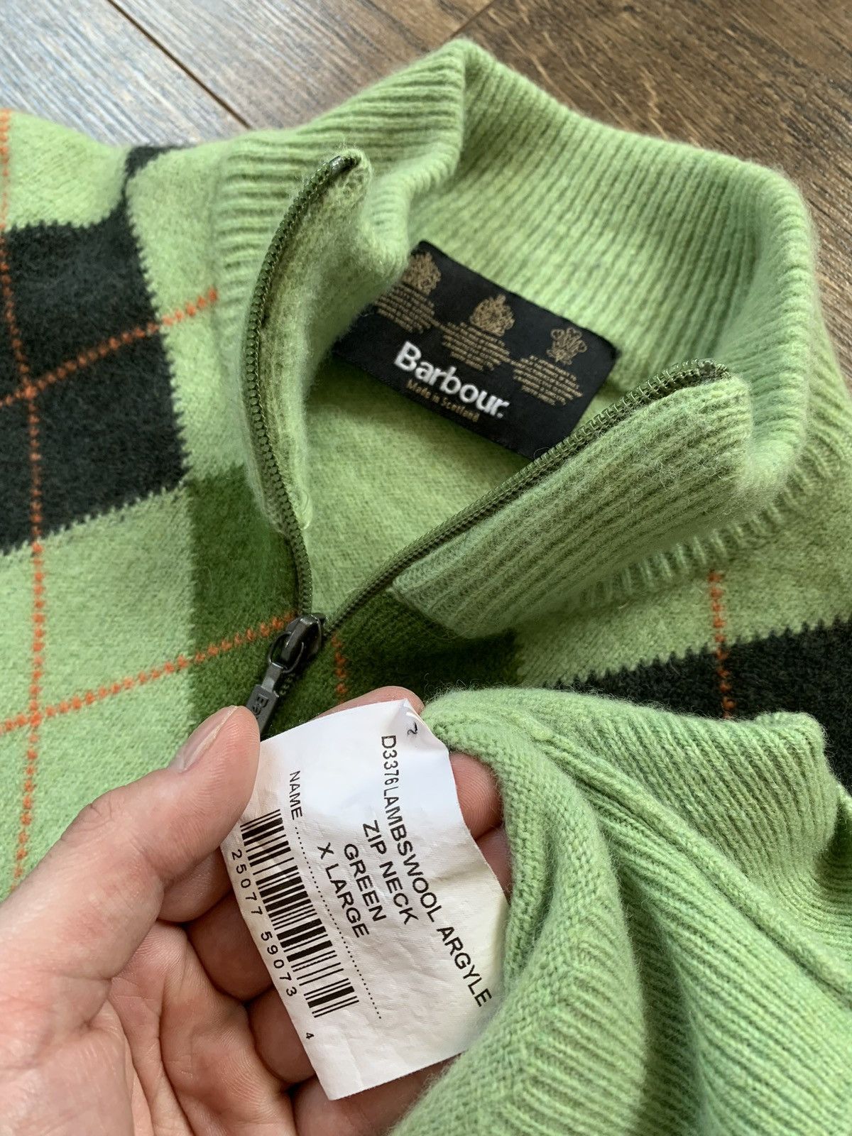 Barbour 1/4 zip-hoodie Barbour D3376 LAMBSWOOL ARGYLE Size US XL / EU 56 / 4 - 3 Thumbnail
