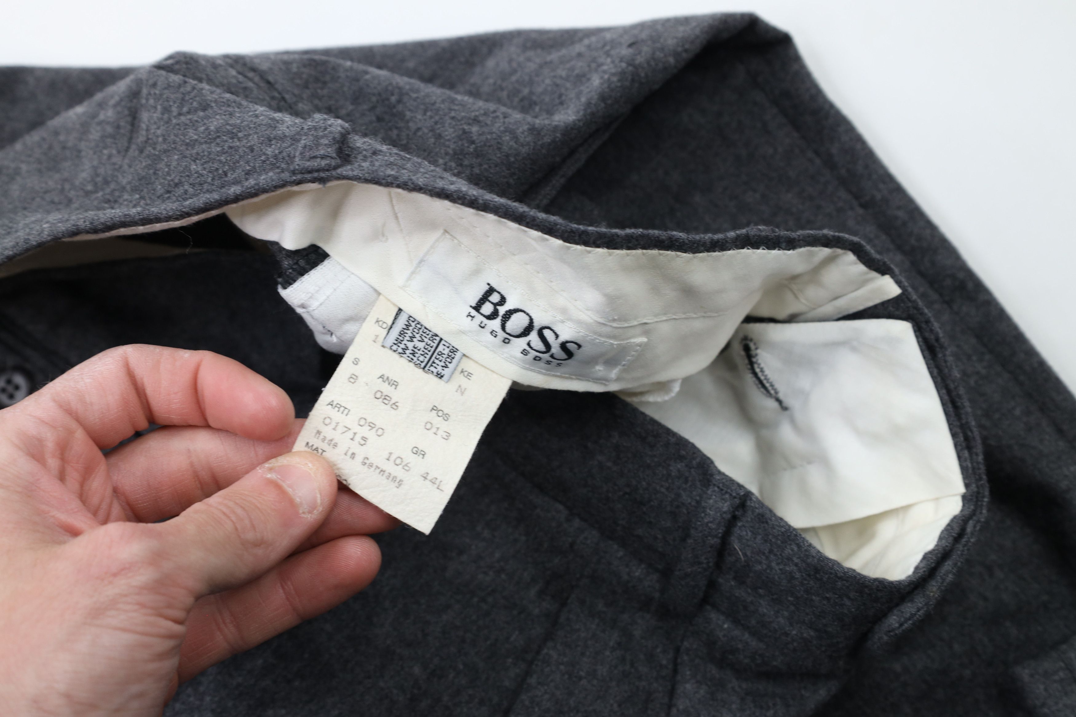 Hugo Boss × Vintage Vintage 80s 90s Hugo Boss Pleated Wide Leg Pants Gray Size US 36 / EU 52 - 7 Thumbnail