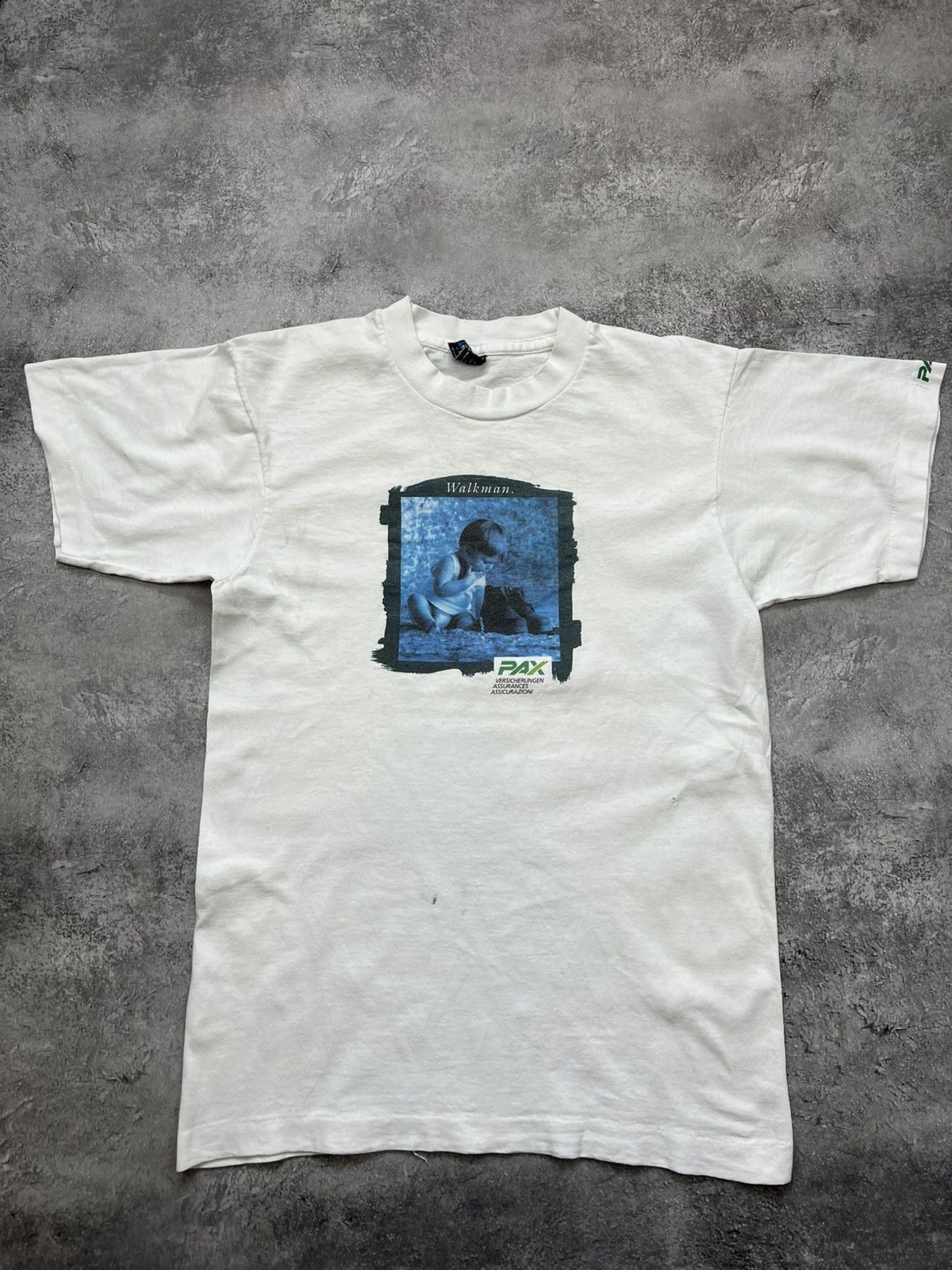 Vintage Walkman PAX White T Shirt Tee Mens Vintage 90s Size US M / EU 48-50 / 2 - 1 Thumbnail
