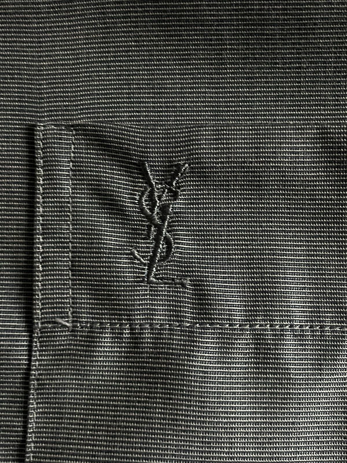 Vintage × Yves Saint Laurent Vintage Yves Saint Laurent Shirt Button Up Grey YSL Logo Size US M / EU 48-50 / 2 - 6 Thumbnail