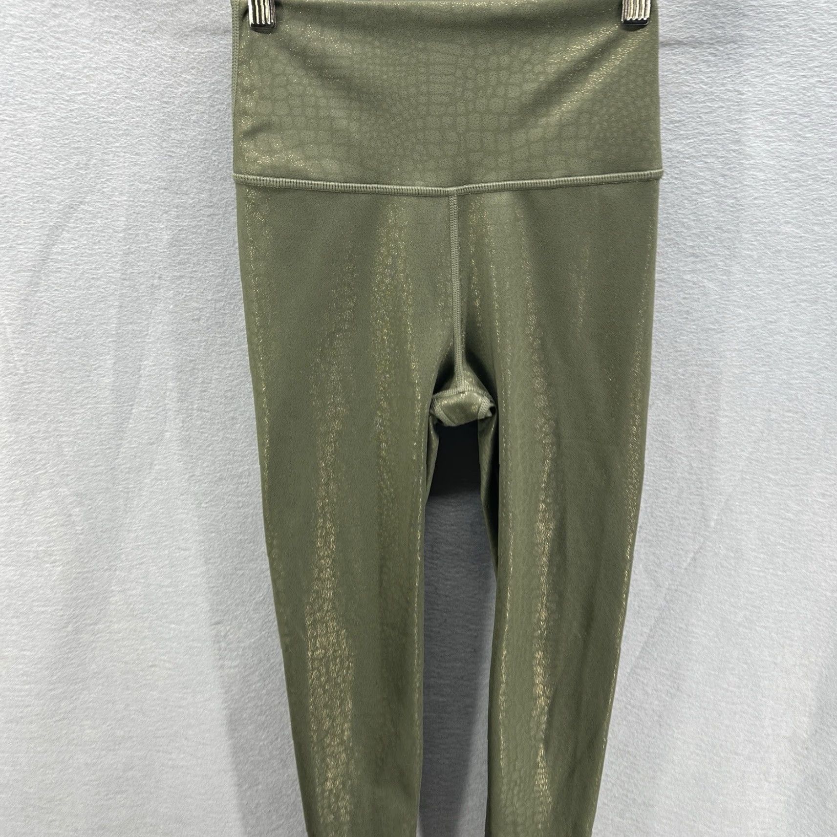 Vintage Carbon38 Faux Leather Leggings Womens XS Green Athleisure Reptile 2020s High Waisted Yoga Size 26" / US 2 / IT 38 - 3 Thumbnail