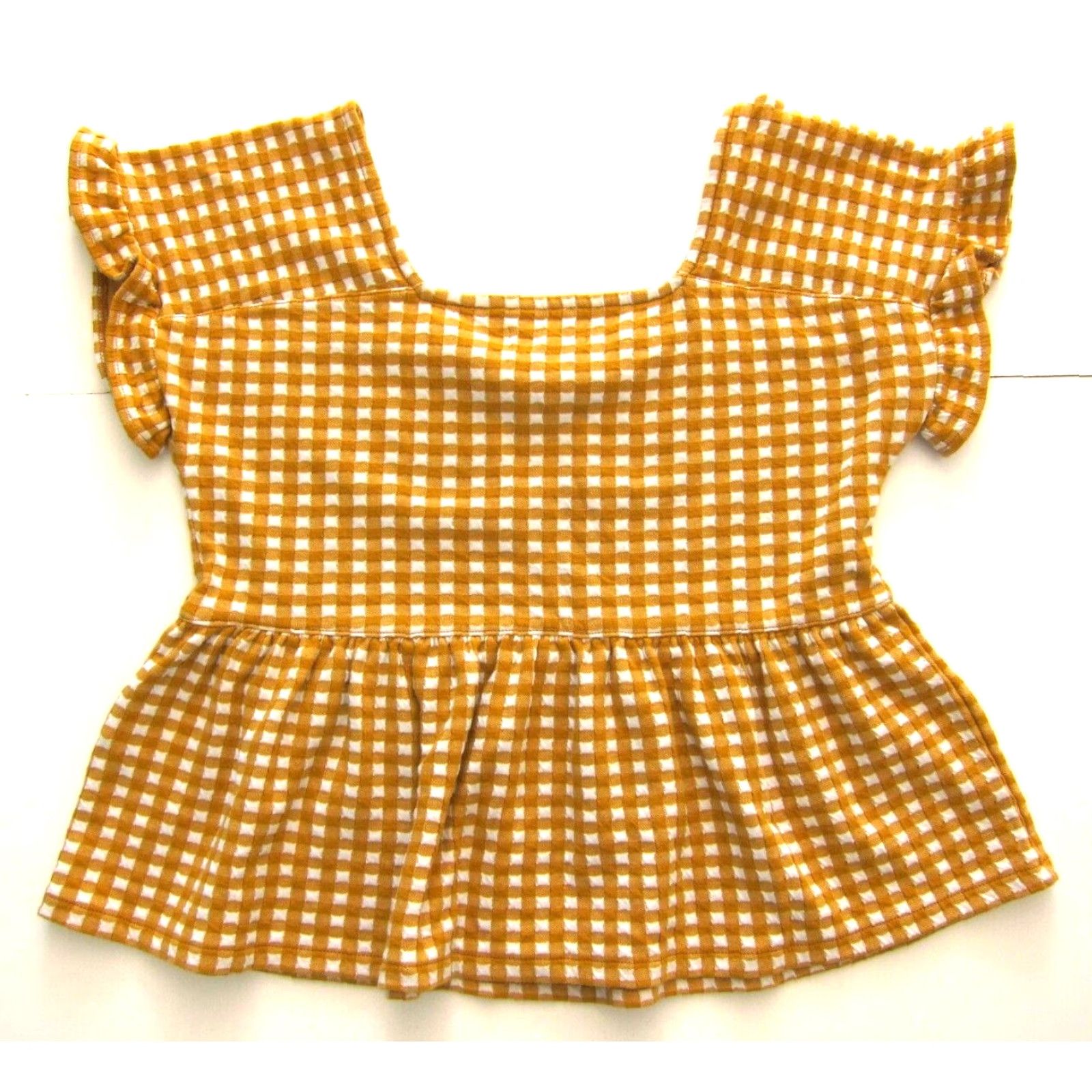 Madewell Madewell Cotton Stretch White Yellow Plaid Short Sleeve Tunic Blouse Small Women Shirt Size S / US 4 / IT 40 - 4 Thumbnail