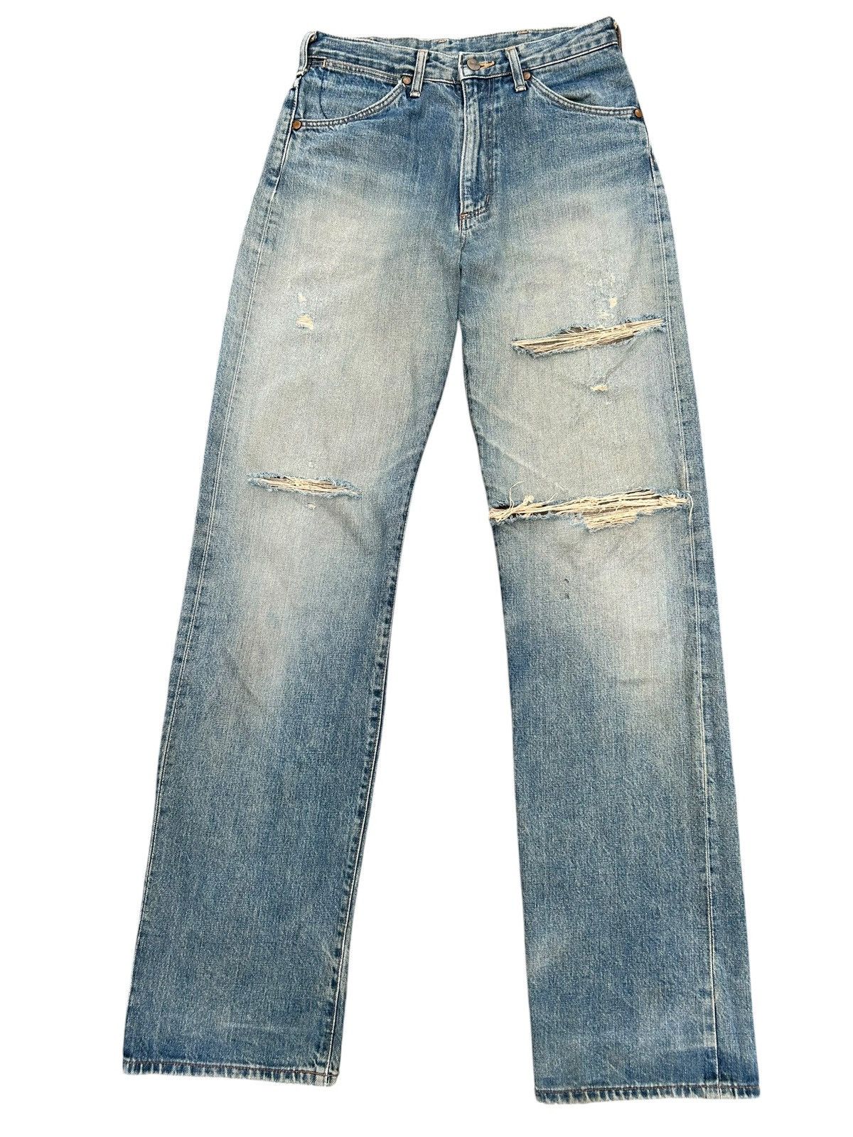 Kapital Vintage Wrangler Blue Bell Selvedge Thrashed Denim Jeans Size US 30 / EU 46 - 3 Thumbnail