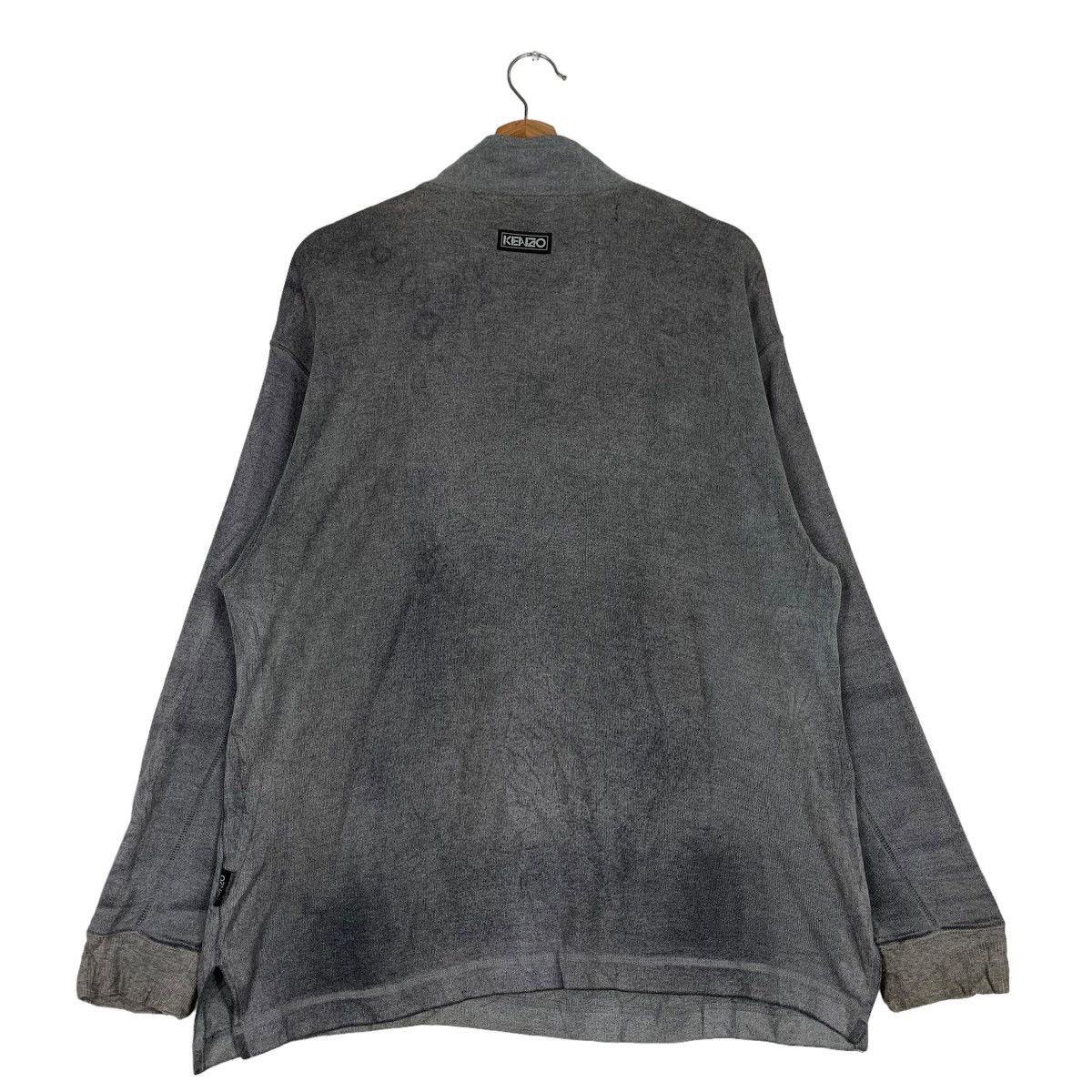 Kenzo Trashed KENZO Embroidery Big Logo Half Zip Sweater #0410-C19 Size US M / EU 48-50 / 2 - 7 Thumbnail