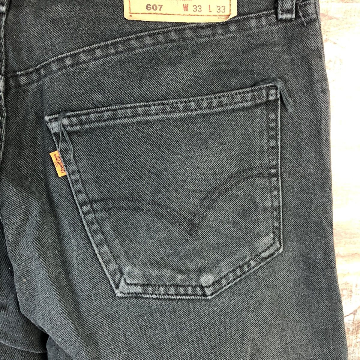 Levi's Levis 607 orange tag Black Denim jeans Pants #A2611 Size US 33 - 16 Thumbnail
