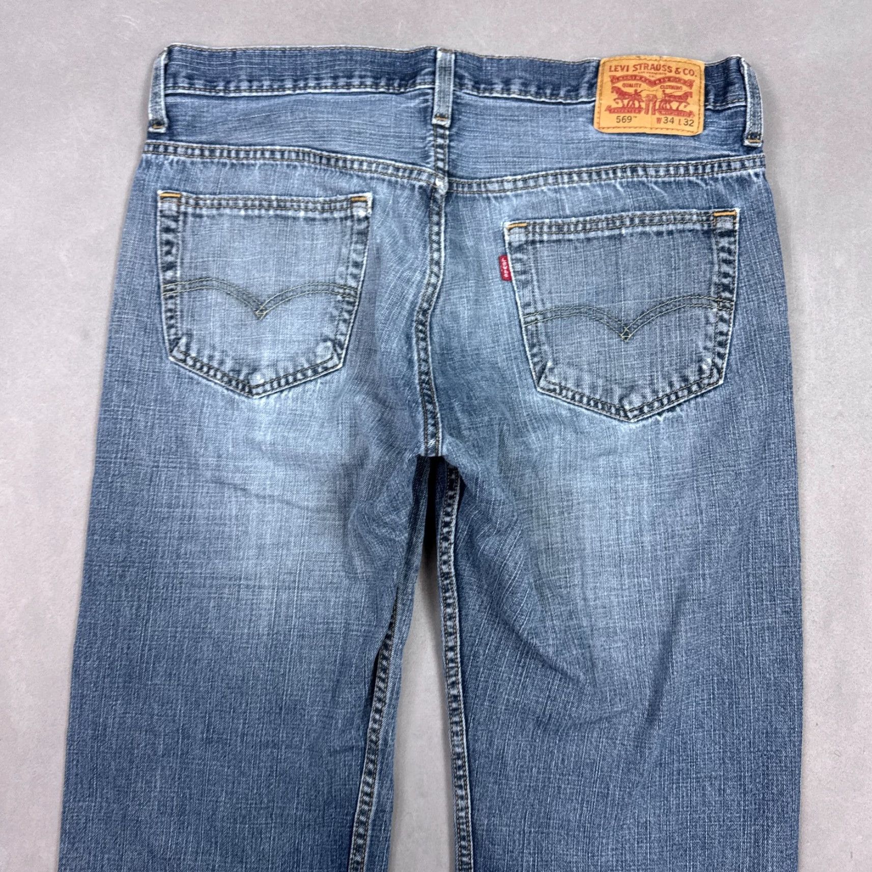 Levi's Levi's 569 Jeans Mens 34x30 Blue Loose Faded Distressed Denim Jeans 5-Pocket Regular Regular Mens Color Blue Jeans Size US 34 / EU 50 - 4 Thumbnail