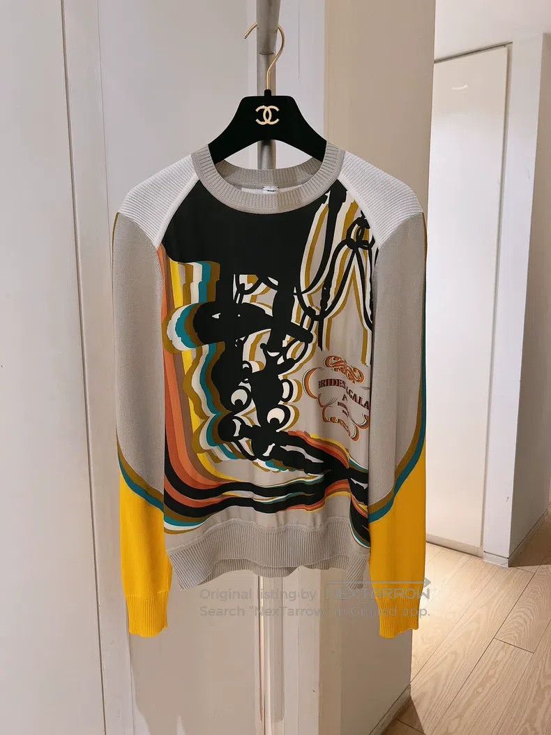 Other Hermes Silk Printed Knit Top Size XXS / US 00 / IT 34 - 1 Thumbnail