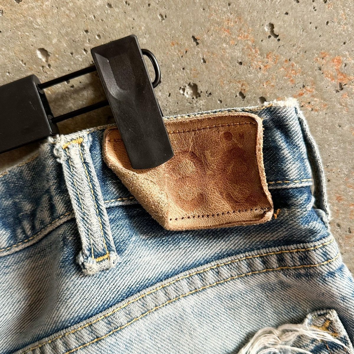 Lee × Vintage Vintage Lee THRASHED Sashiko Patchwork Repair Denim Size US 33 - 6 Thumbnail