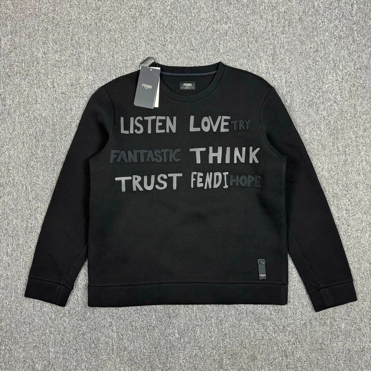 Fendi Fendi black logo print sweatshirt 48 Size XL / US 12-14 / IT 48-50 - 1 Thumbnail