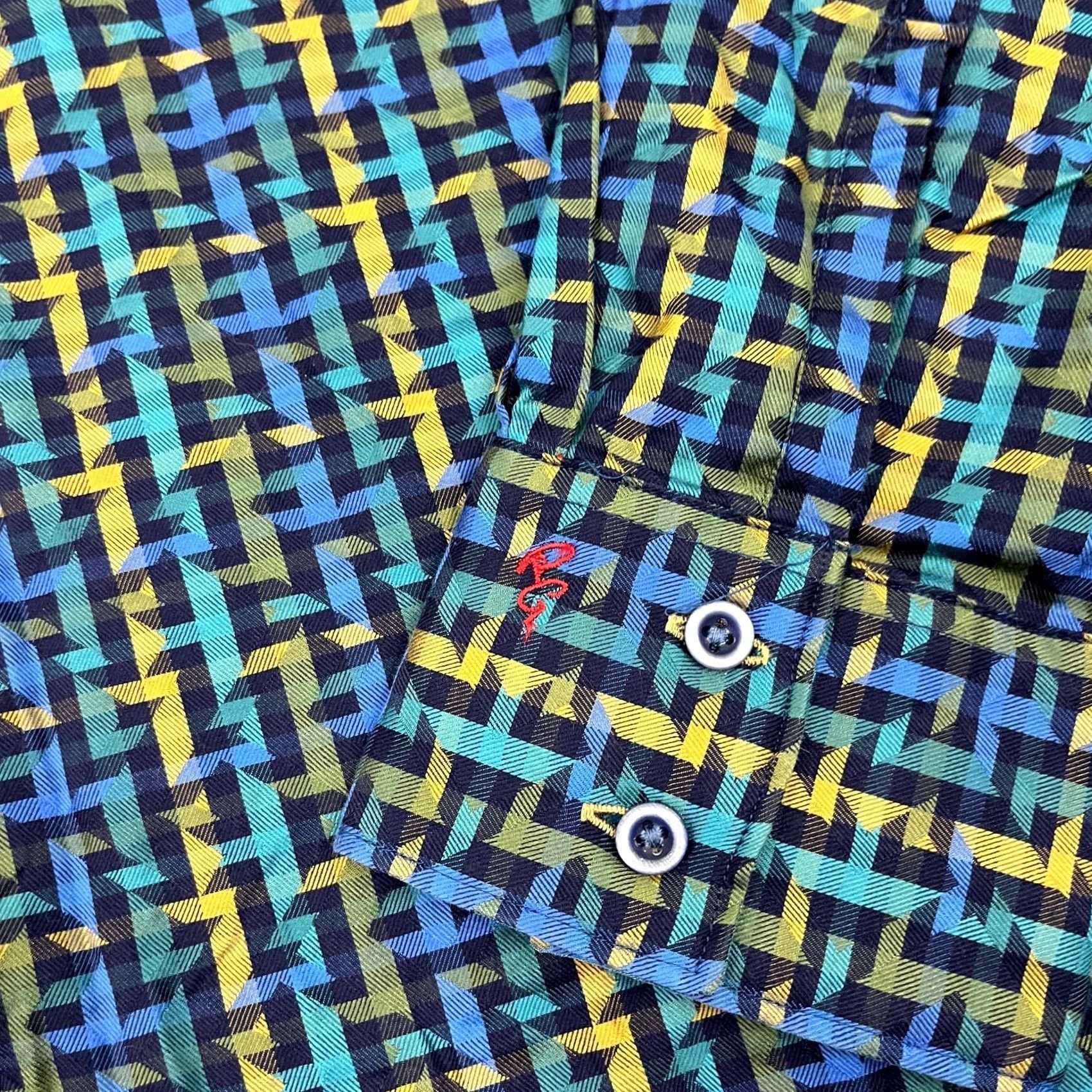 Robert Graham VINTAGE Robert Graham Shirt Mens XL Geometric Melrose Abbey Button Up Bull Logo Preppy Size US XL / EU 56 / 4 - 5 Thumbnail