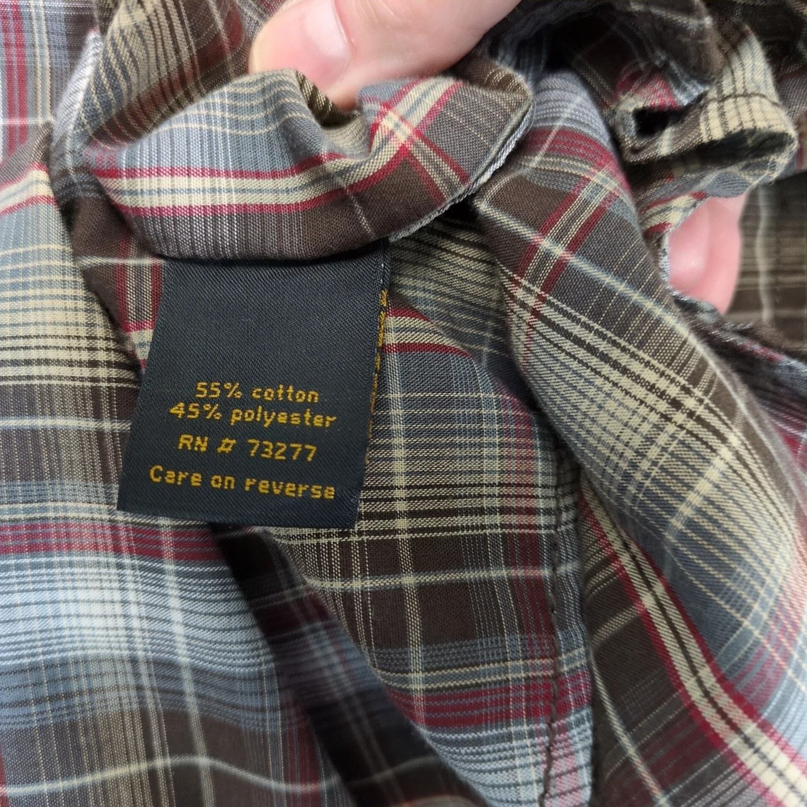 Helix Helix Brown Plaid Button Up Shirt Men's XL Long Sleeve Y2K Size US XL / EU 56 / 4 - 4 Thumbnail
