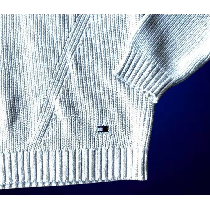 Tommy Hilfiger × Vintage Vintage Tommy Hilfiger Sweater XXL? Cream Pullover Logo Lon Size XXL / US 16-18 / IT 52-54 - 3 Thumbnail