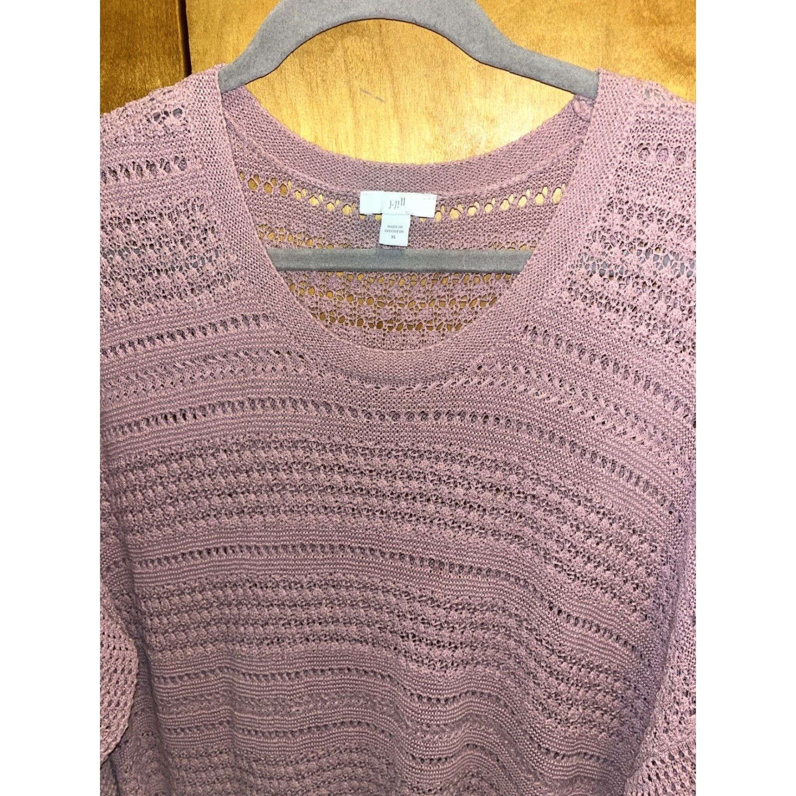 J. Jill **J. Jill XL Mauve Open-Knit Crochet Sweater** User: J. Jill XL Mauve Open-Knit Crochet Sweater Size XL / US 12-14 / IT 48-50 - 2 Thumbnail