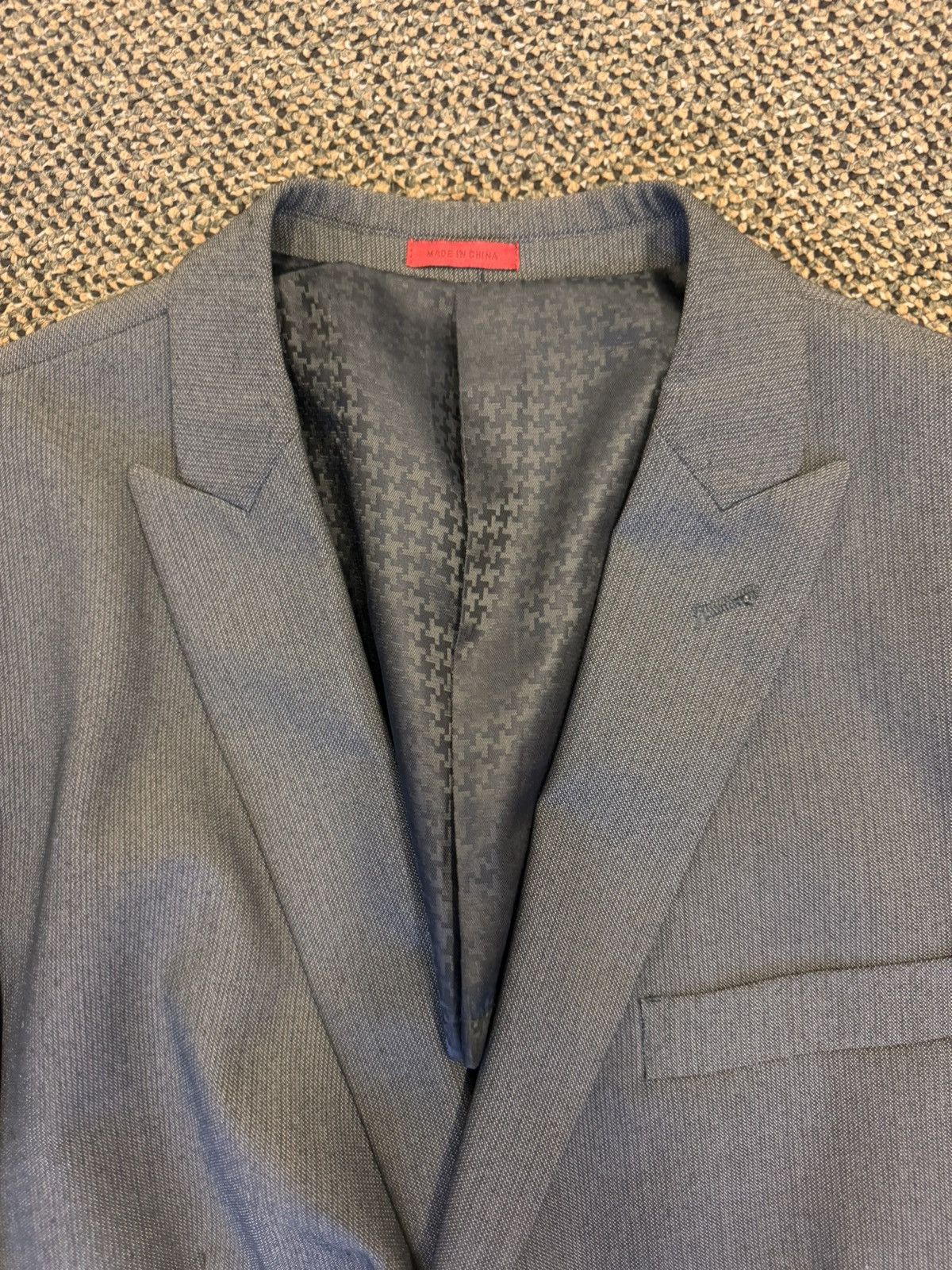 John Varvatos John Varvatos Star USA Peak Lapel Suit Jacket in Grey 44R Size 44R - 4 Thumbnail