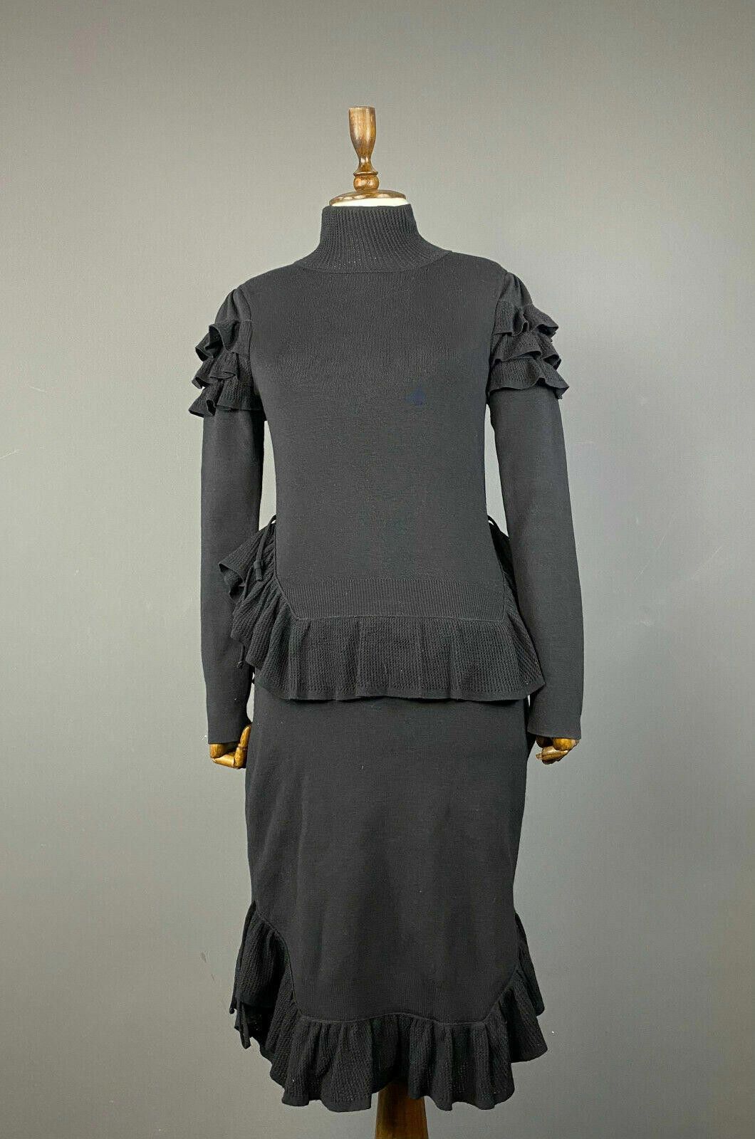 Dsquared2 Dsquared2 Black Designer Lana Wool Stretch Maxi Dress Size M Size M / US 6-8 / IT 42-44 - 1 Thumbnail