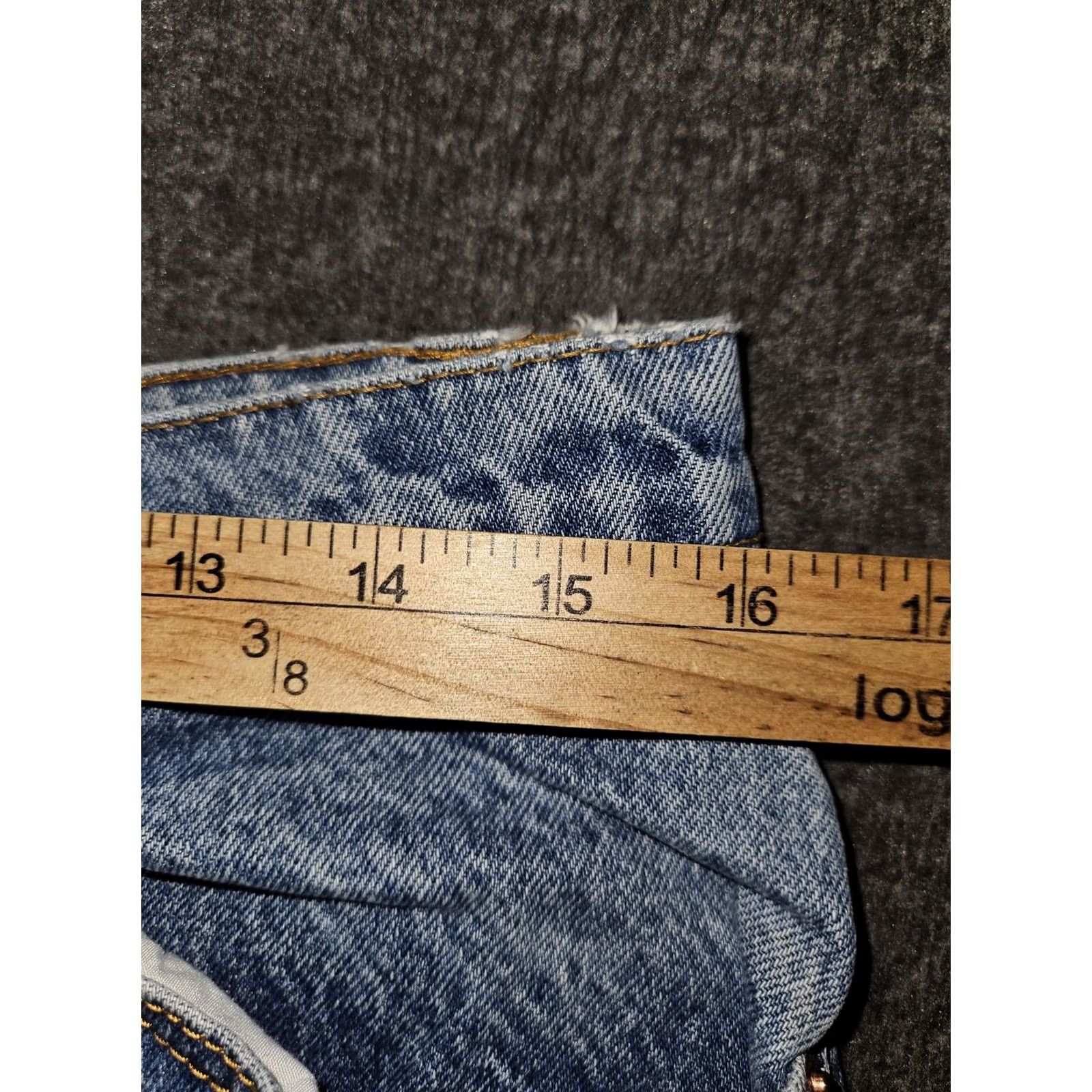 Jordache VINTAGE Jordache Jeans Womens 15/16 Light Blue High Rise Mom Distressed 90s Jeans Size 36" / US 14 / IT 50 - 3 Thumbnail