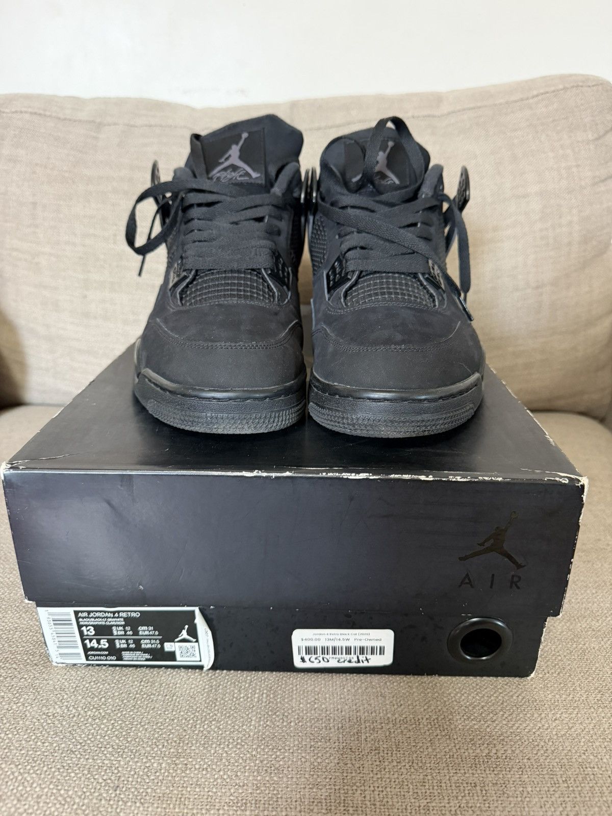 Jordan Brand Jordan 4 Black cat 2020 Size US 13 / EU 46 - 1 Thumbnail