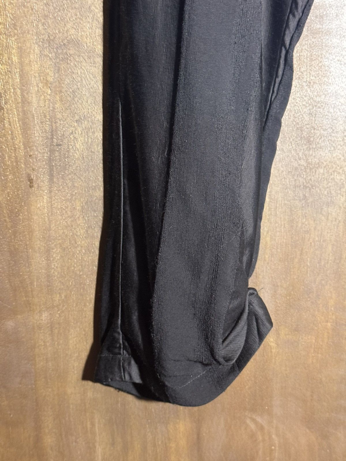 Ann Demeulemeester Ann Demeulemeester cropped black satin viscose pants women Size 28" / US 6 / IT 42 - 10 Thumbnail