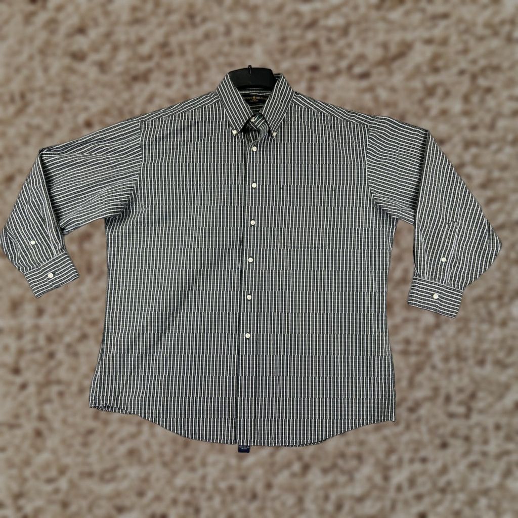 Tommy Hilfiger VINTAGE Tommy Hilfiger Shirt Men XL Blue Yellow Stripe Button Up Cotton Size US XL / EU 56 / 4 - 1 Thumbnail
