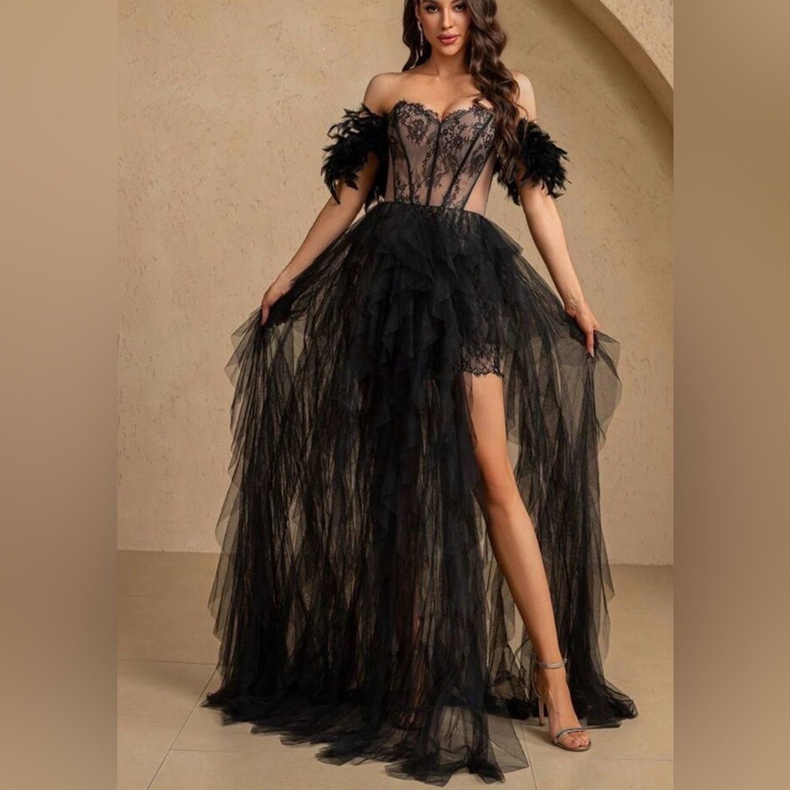 Other New Elegant Black Lace Evening Dress size S Size S / US 4 / IT 40 - 3 Thumbnail