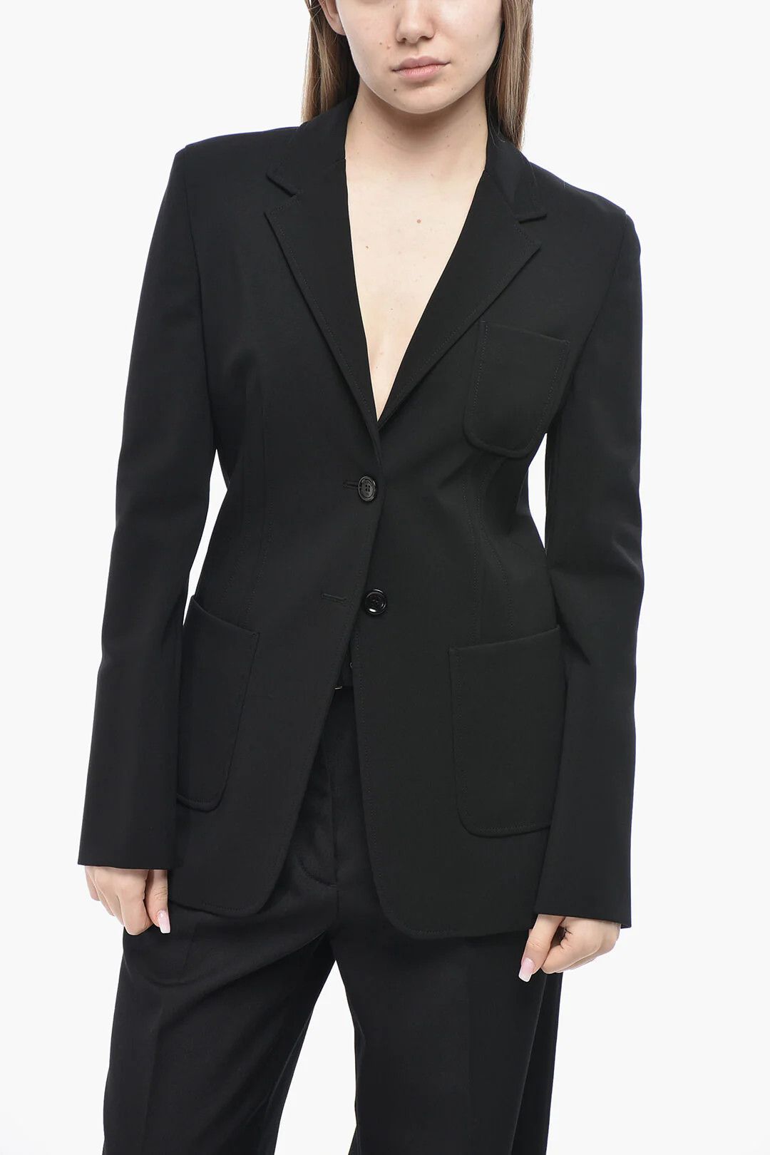 Max Mara og1mm0426 Backless Design Blazer in Black Size M / US 6-8 / IT 42-44 - 1 Thumbnail