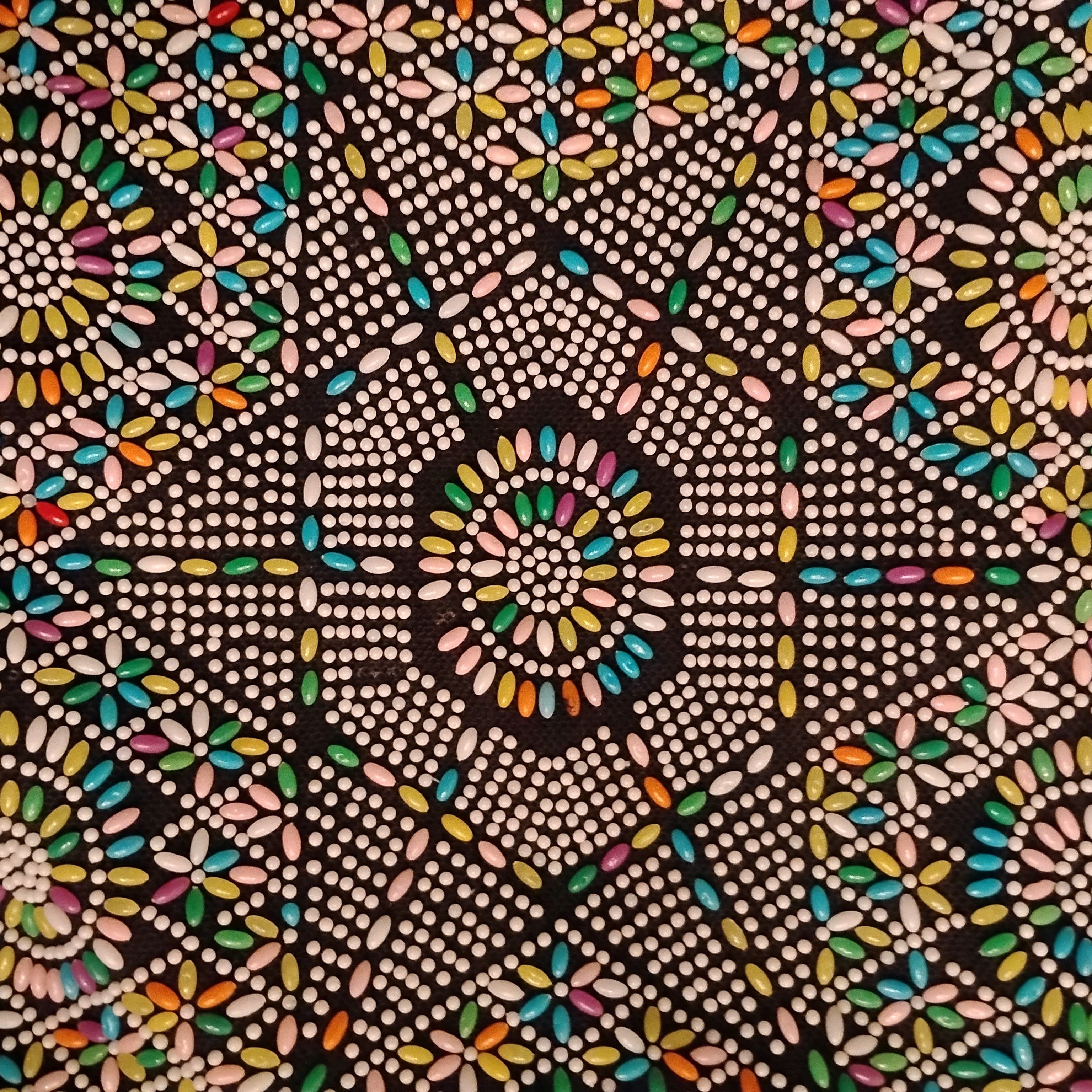 Other Vintage 60s Beaded Shoulder Bag Mosaic Starburst Boho Candy Size ONE SIZE - 5 Thumbnail