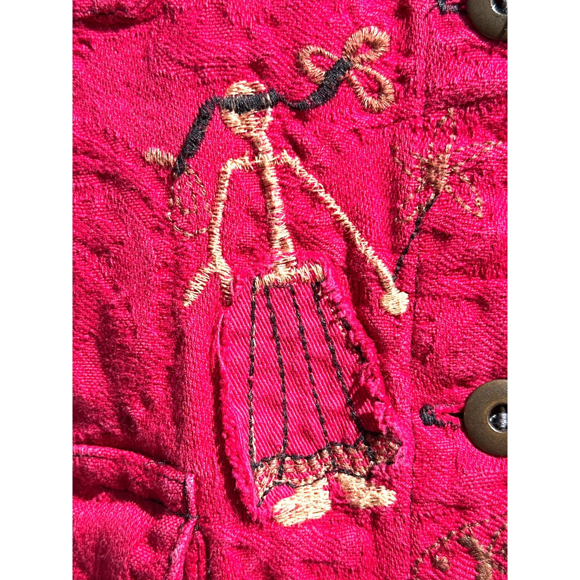Chicos Chicos Design Red Embroidered Button Front Vest Boho Folk Ar Size L / US 10 / IT 46 - 5 Thumbnail
